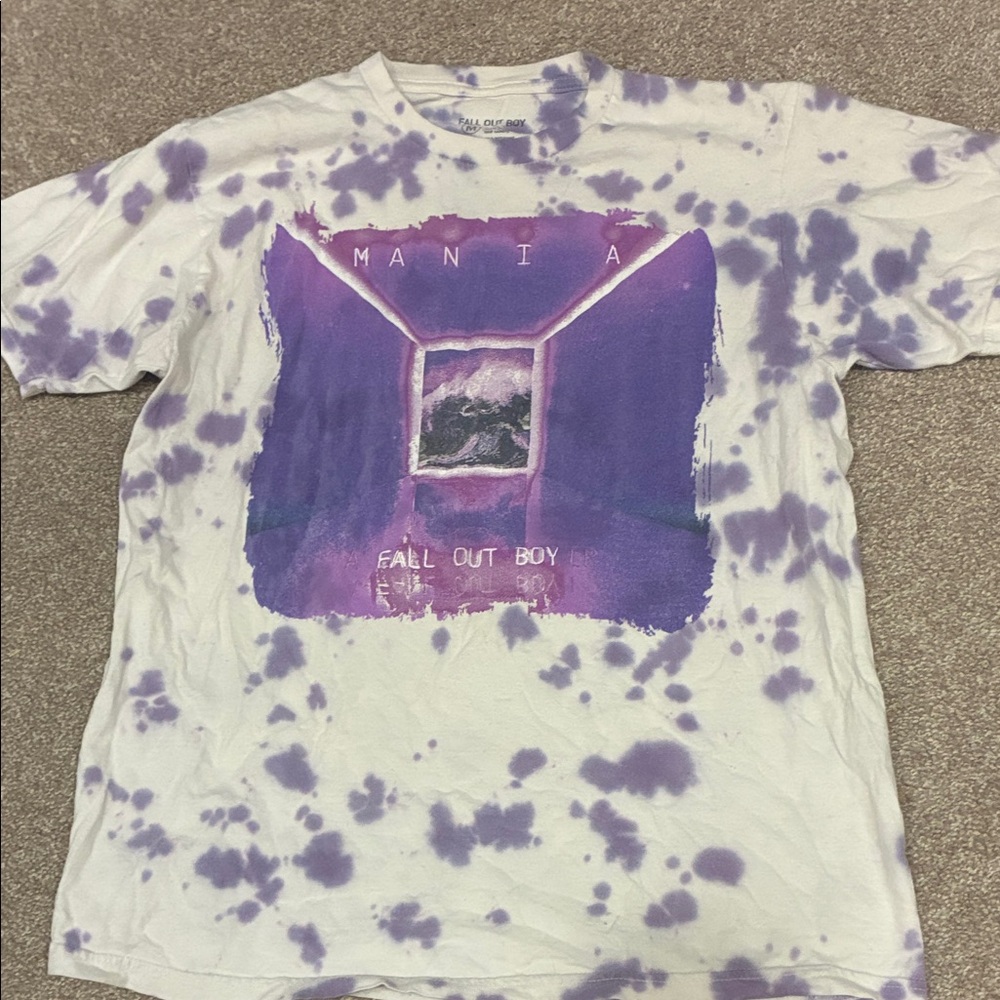 Fall Out Boy MANIA Tie-Dye Short Sleeve Tee - Purple/White